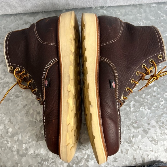 Thorogood American Heritage 6" Safety Toe Work Boot Max Wear Wedge Brown Leather - Picture 9 of 16